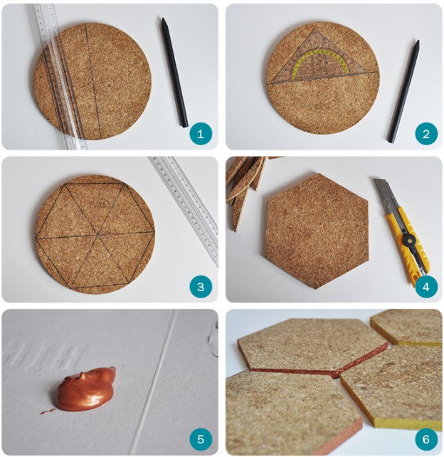 DIY Geometrische onderzetters.