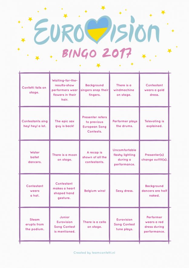 Eurovision bingo 2017 (the final)