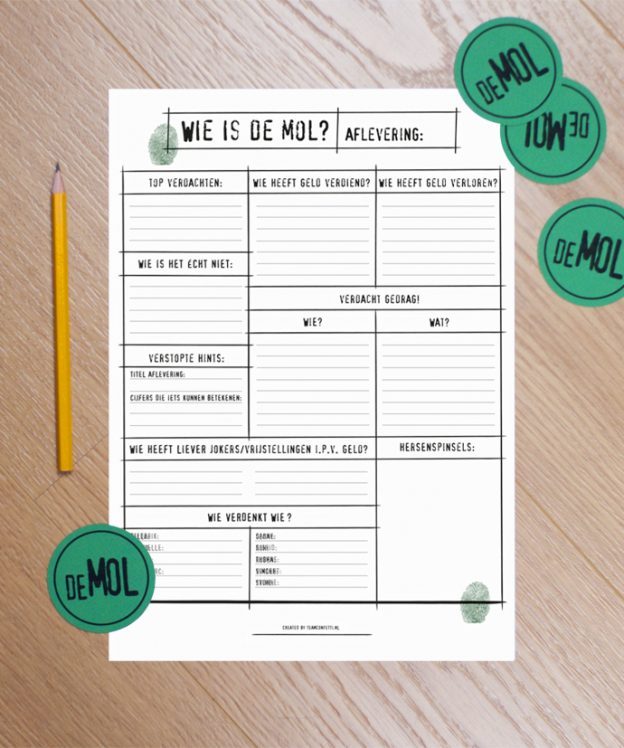 Free printable mollenboekje 2018.