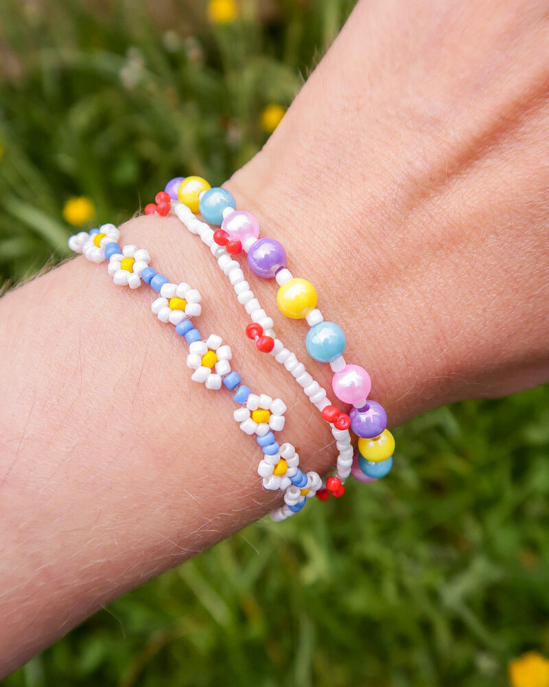 flower bracelet - sky blue - Afbeelding 5