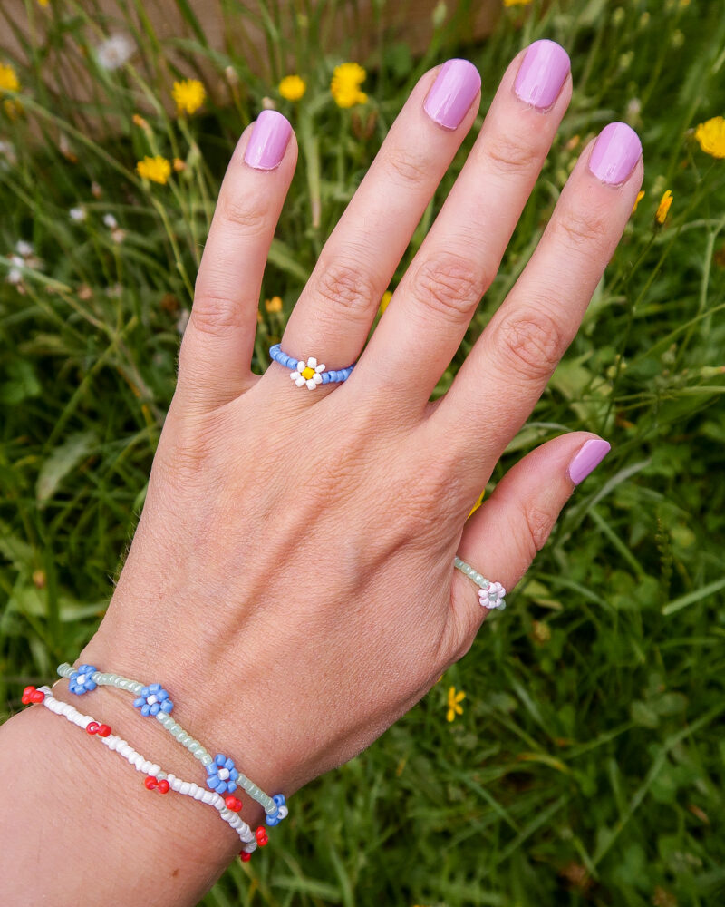 daisy bracelet - sky blue & green - Afbeelding 4