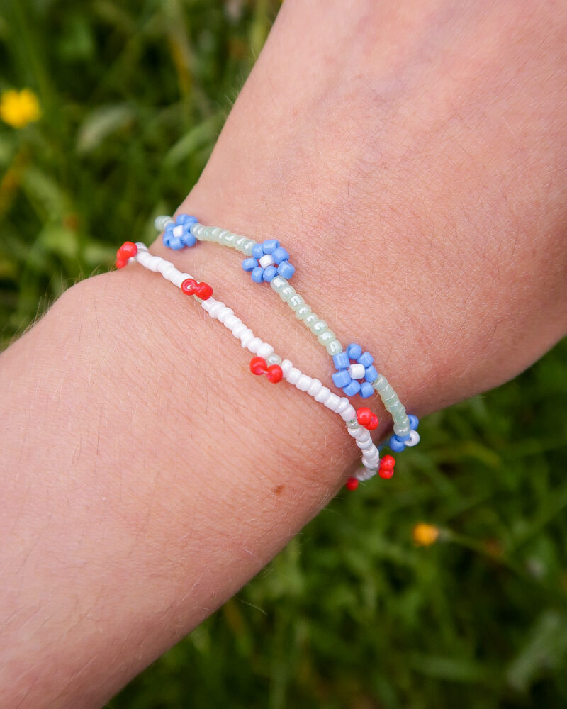 daisy bracelet - sky blue & green - Afbeelding 5