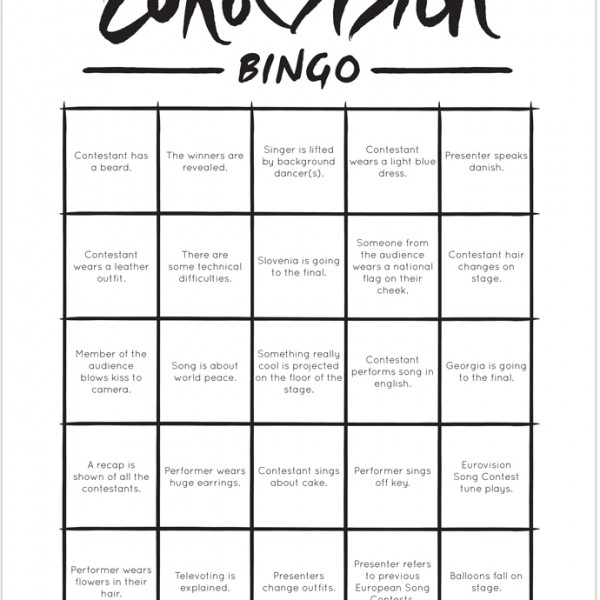 Free printable: Eurovision Song Contest 2014 Bingo! | Team Confetti