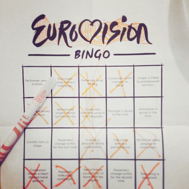 Free printable: Eurovision Second Semi-Final 2014 Bingo!