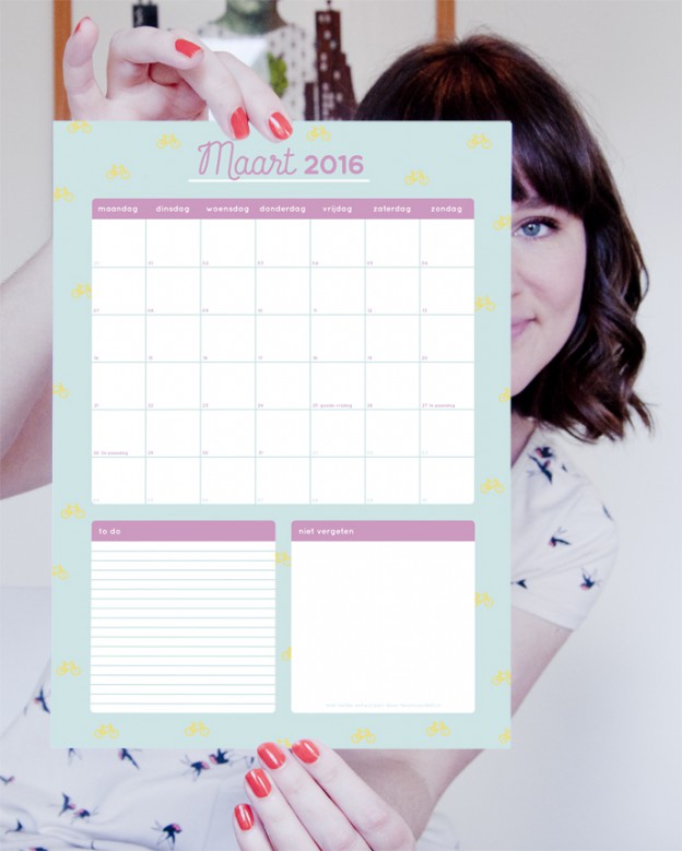 Free printable maandplanner maart 2016!