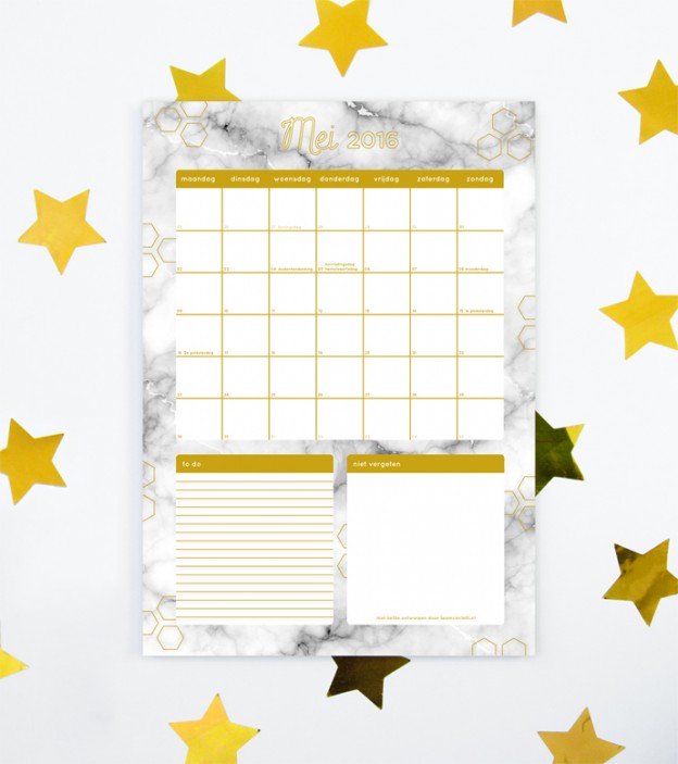 Free printable maandplanner mei 2016!