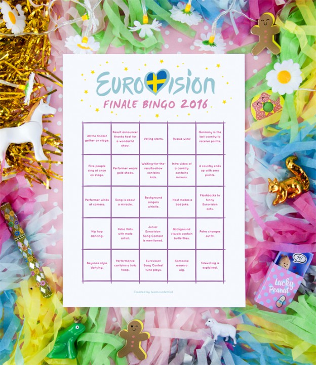 FREE PRINTABLE EUROVISION FINAL BINGO 2016!!!